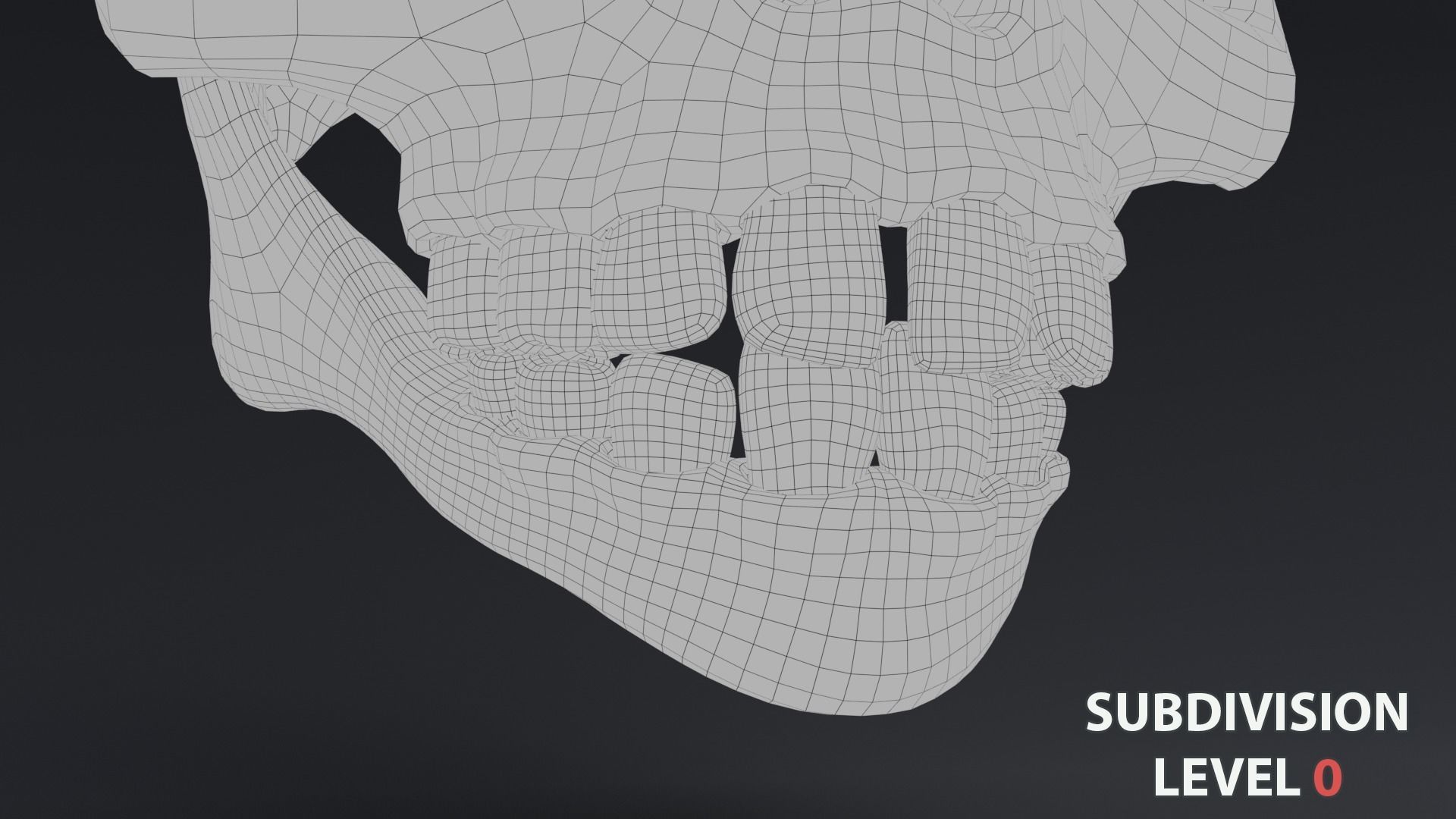 Stylized skull Low-poly 3D model_13