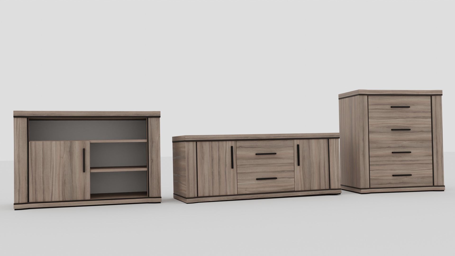 Pack  2Tv cabinet - commode 3D model_1