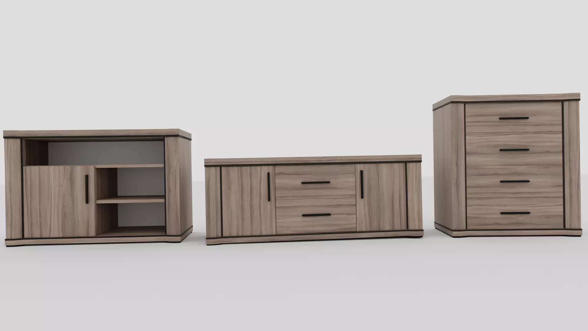 Pack  2Tv cabinet - commode 3D model_0