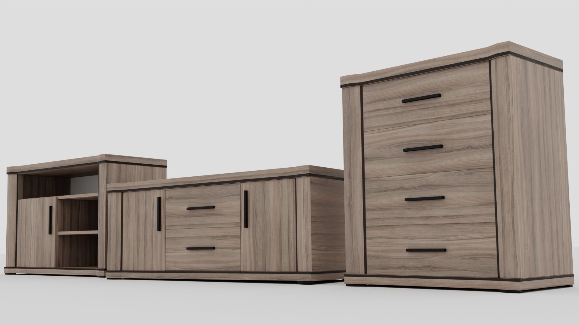 Pack  2Tv cabinet - commode 3D model_2