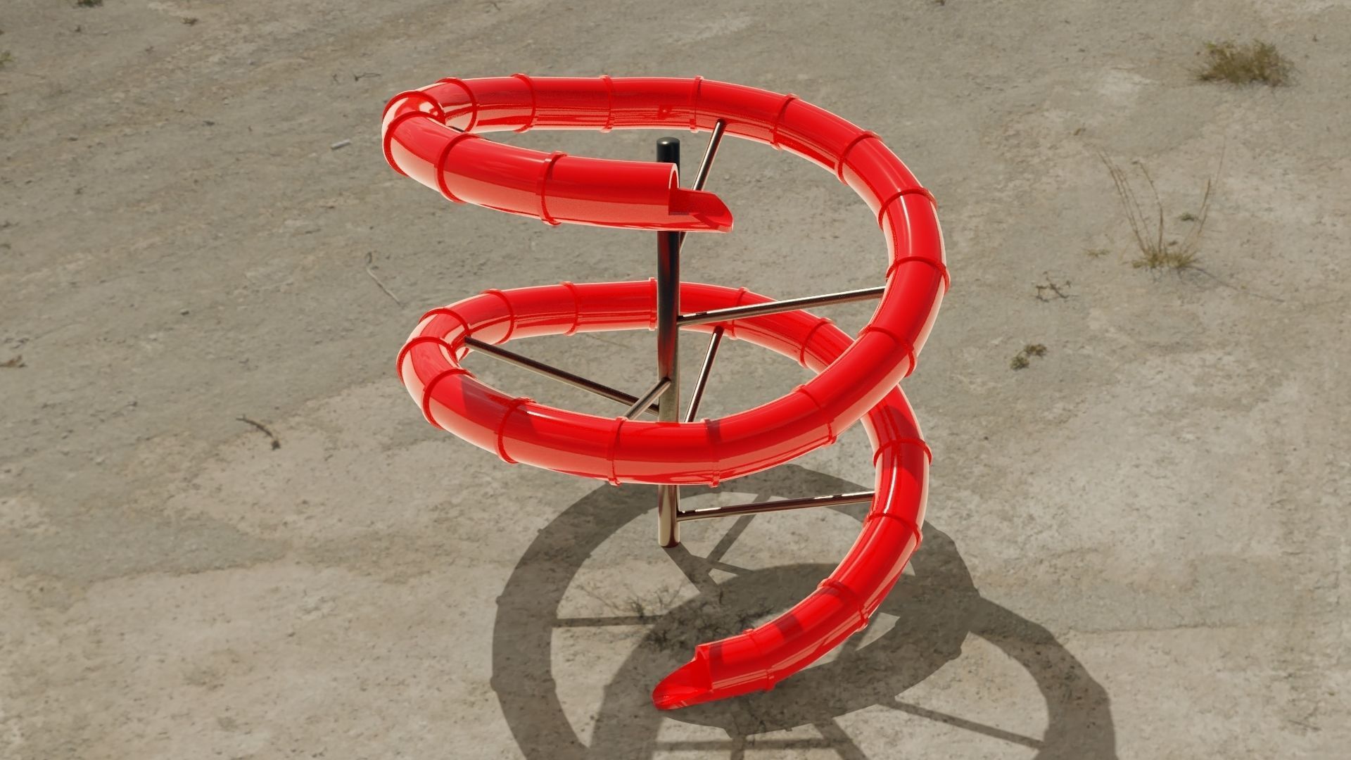 Water Slide Low-poly 3D model_1