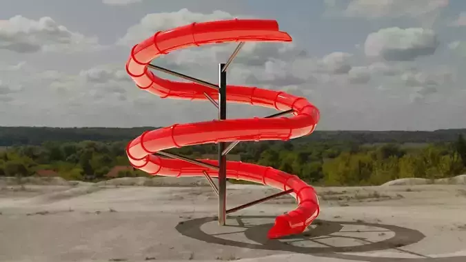 Water Slide Low-poly 3D model
