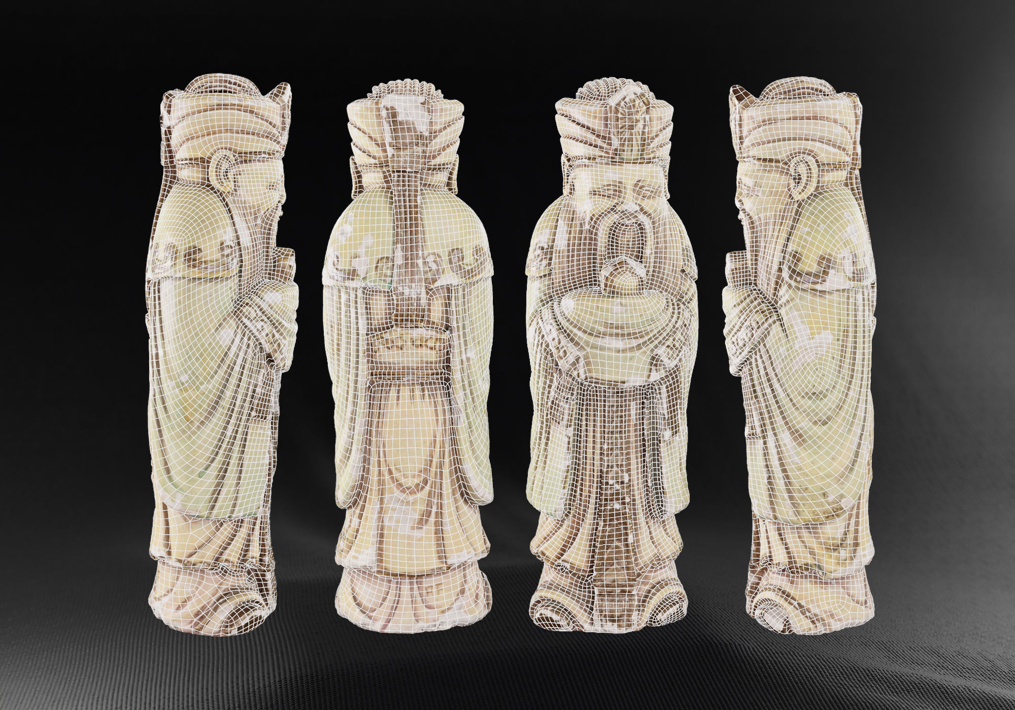 Decoration - Chinese Statue 01 - Low-poly 3D model_78