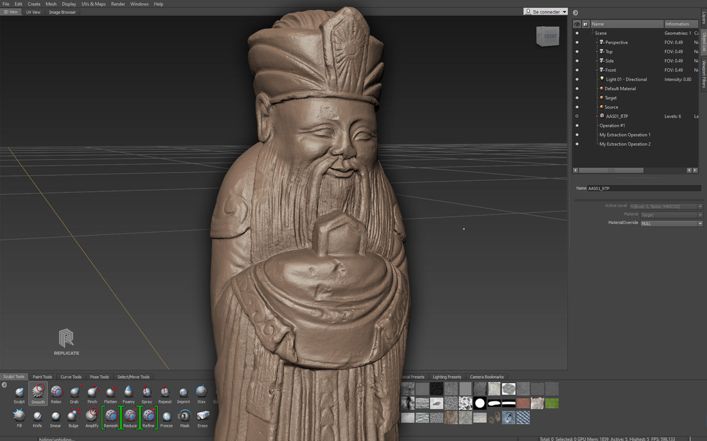 Decoration - Chinese Statue 01 - Low-poly 3D model_80