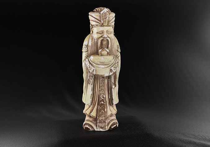 Decoration - Chinese Statue 01 - Low-poly 3D model