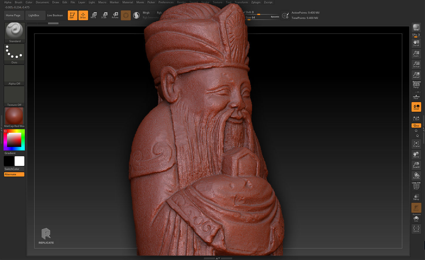 Decoration - Chinese Statue 01 - Low-poly 3D model_81