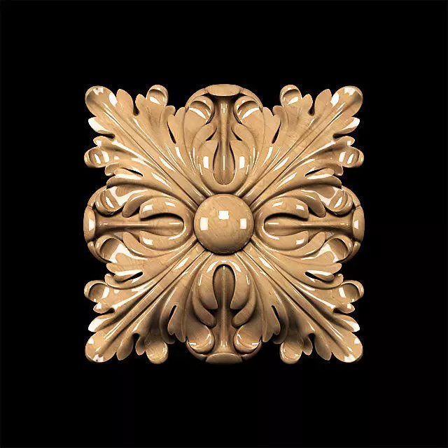 Carved rosette classic style 3D model_0