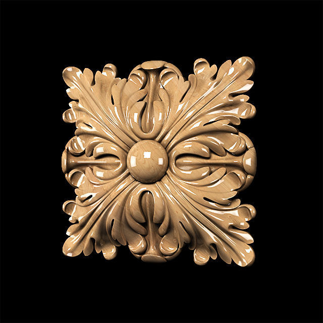 Carved rosette classic style 3D model_4