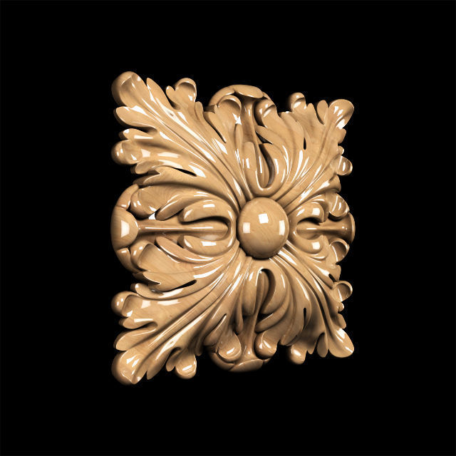 Carved rosette classic style 3D model_1