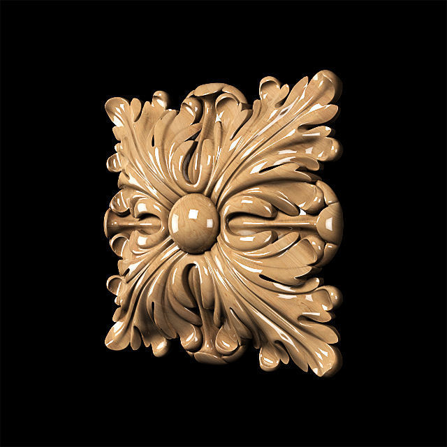 Carved rosette classic style 3D model_5