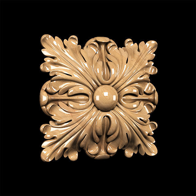 Carved rosette classic style 3D model_2