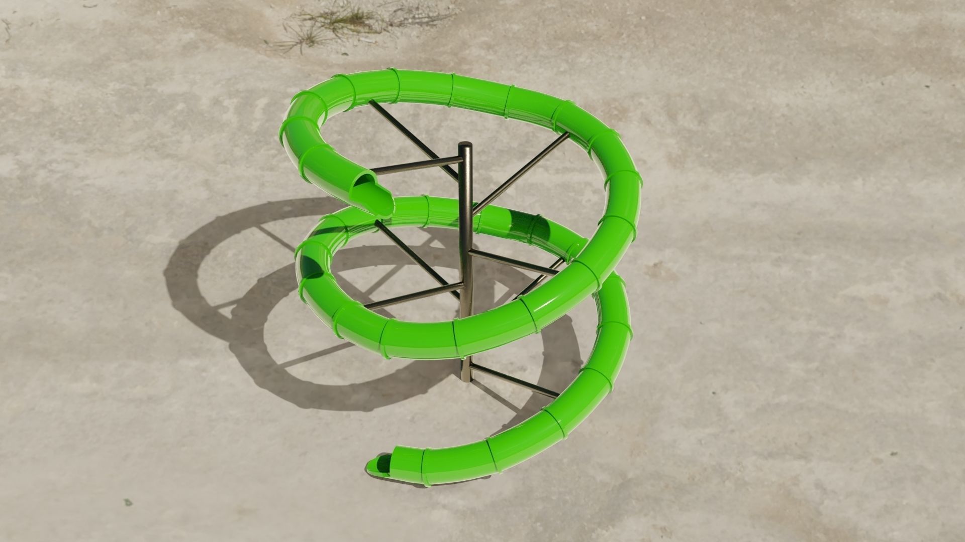 Water Slide Low-poly 3D model_3