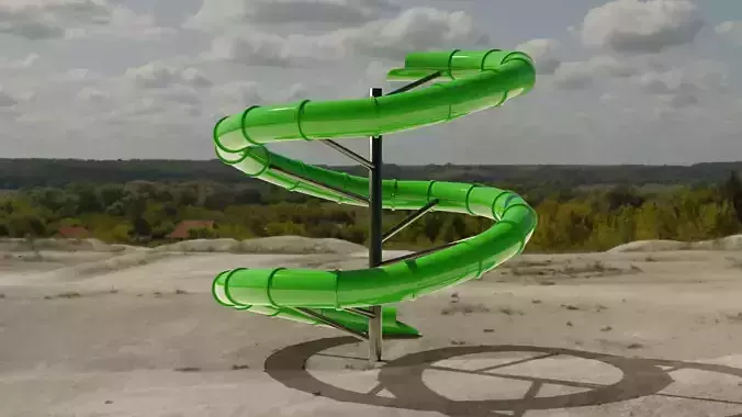 Water Slide Low-poly 3D model