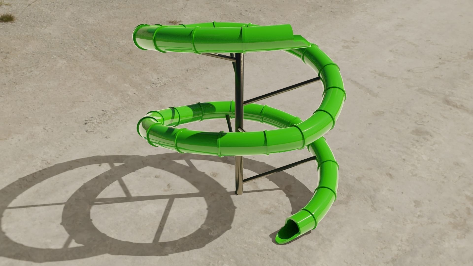 Water Slide Low-poly 3D model_2
