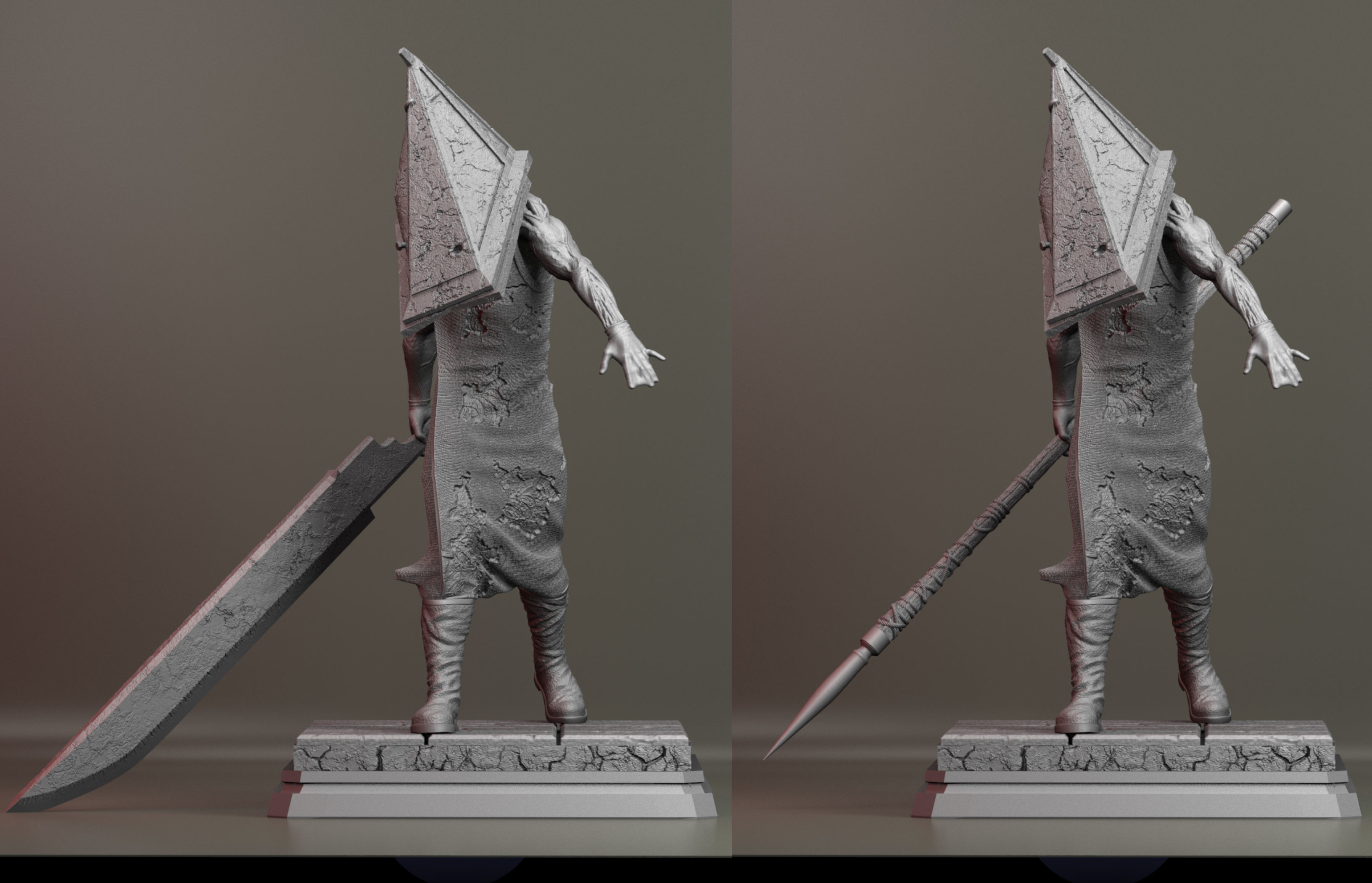 Pyramid head Fan art - Silent hill 2 3D print model 3D print model_7