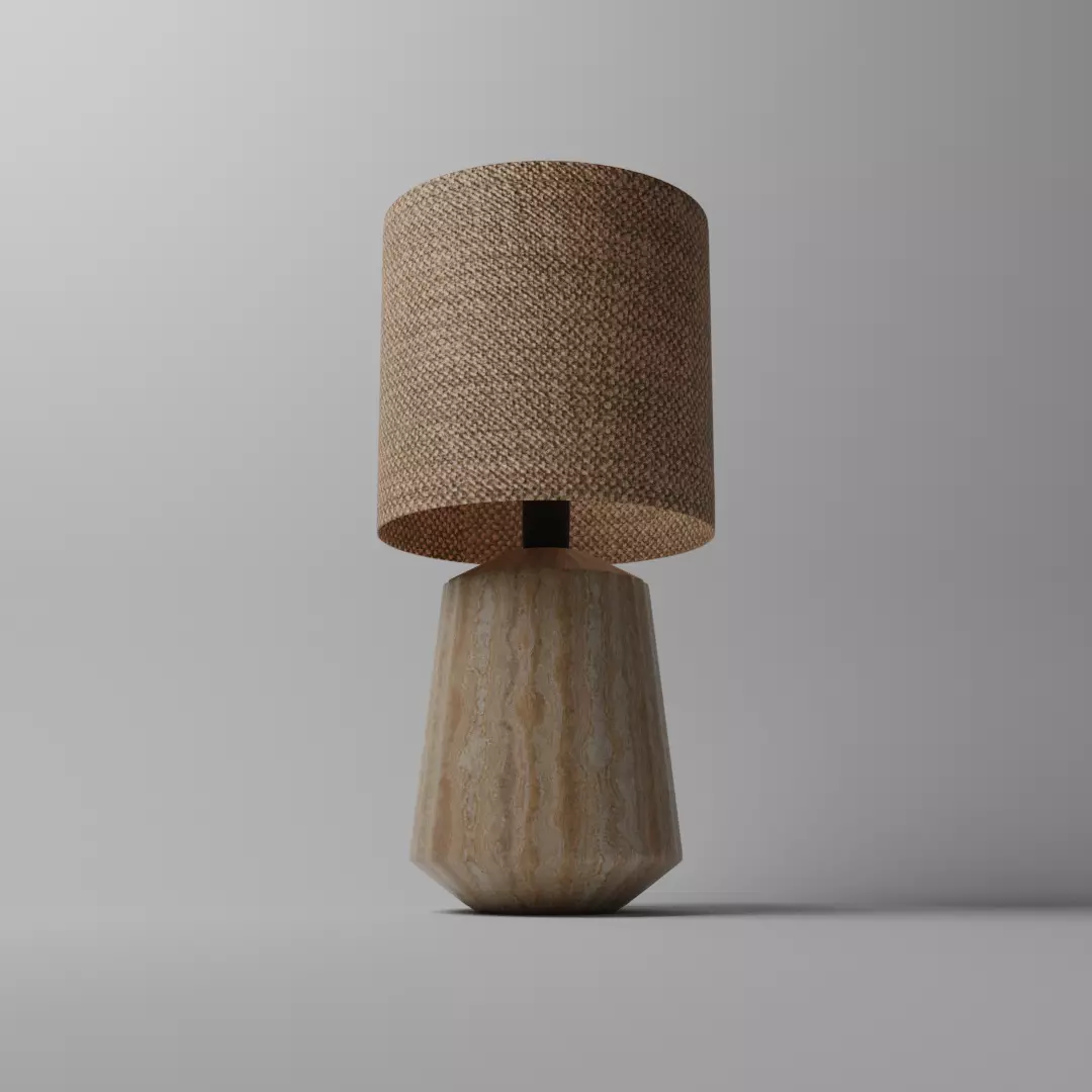 Lamp 3D Model table with shade 3D model_0