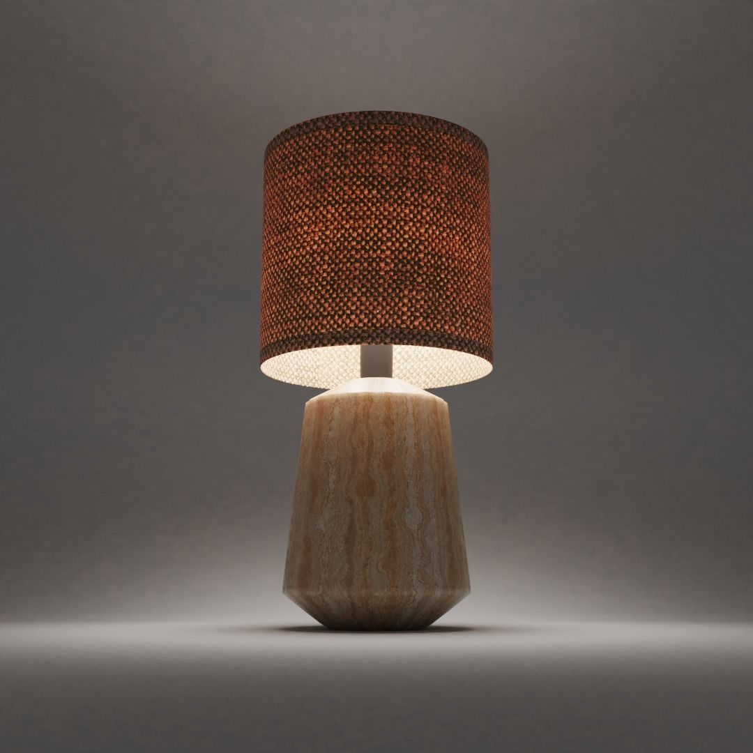 Lamp 3D Model table with shade 3D model_2