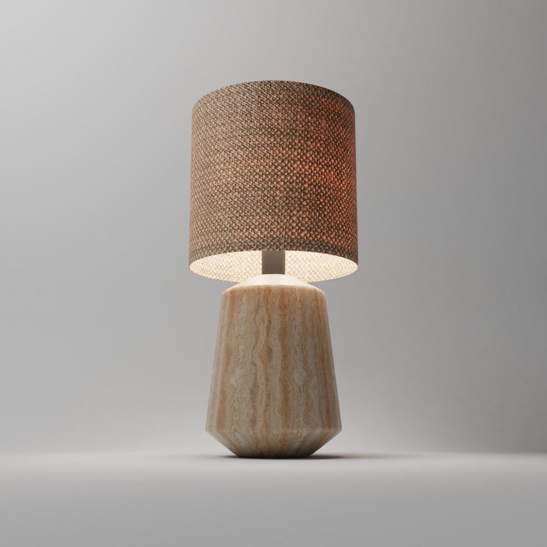 Lamp 3D Model table with shade 3D model_1