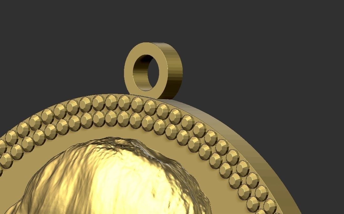 Queen Elizabeth medallion pendant 3D printing ready stl obj 3D print model_29