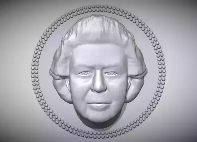 Queen Elizabeth medallion pendant 3D printing ready stl obj 3D print model