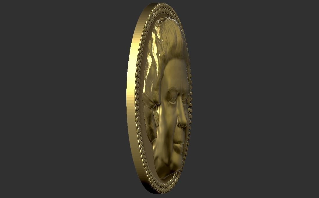 Queen Elizabeth medallion pendant 3D printing ready stl obj 3D print model_8