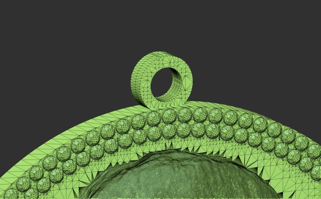 Queen Elizabeth medallion pendant 3D printing ready stl obj 3D print model_34