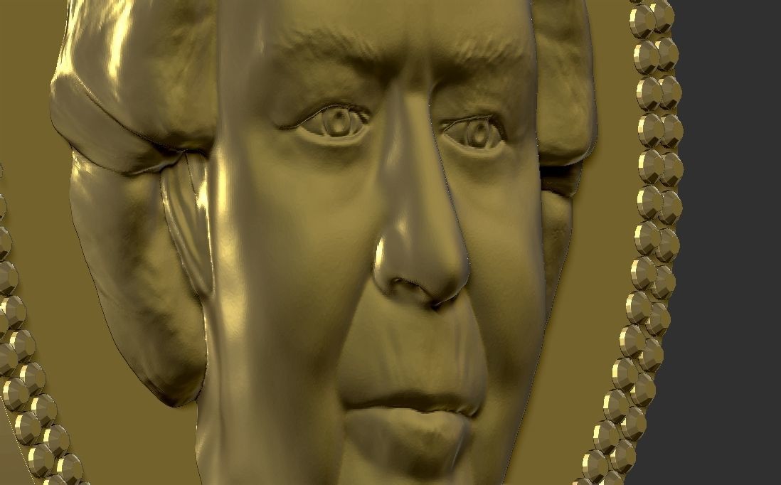 Queen Elizabeth medallion pendant 3D printing ready stl obj 3D print model_24