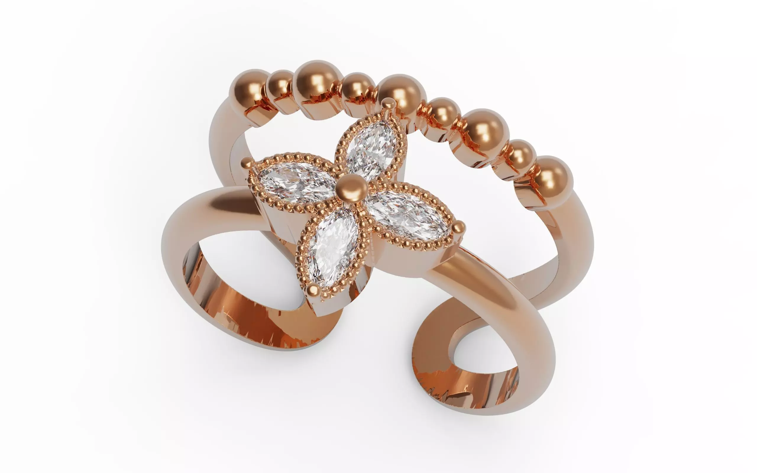 Marquise ring 3D print model