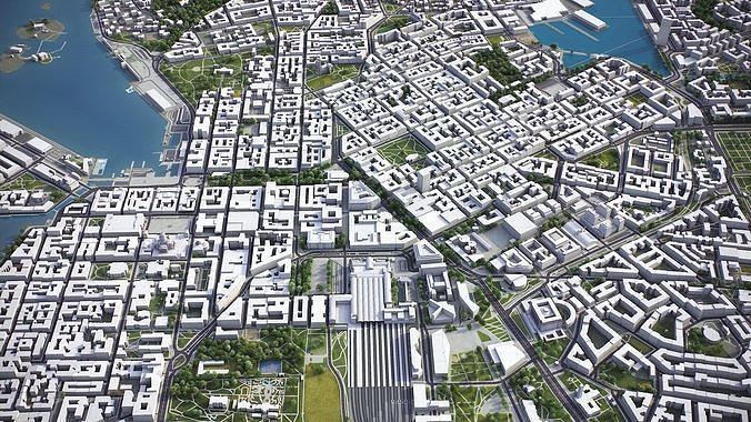Helsinki Low-poly 3D model 5
