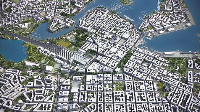 Helsinki Low-poly 3D model 6