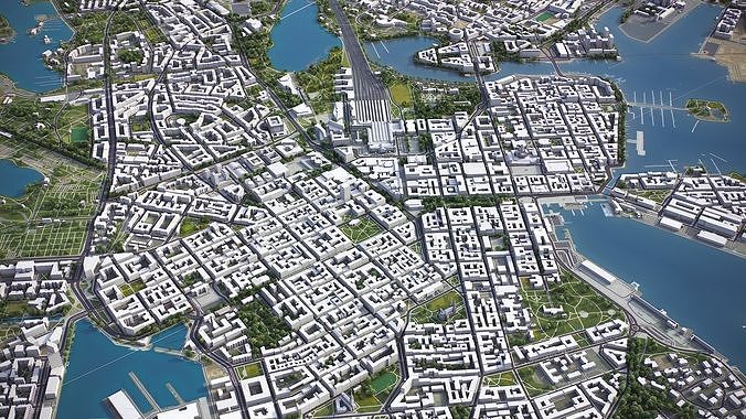 Helsinki Low-poly 3D model 3