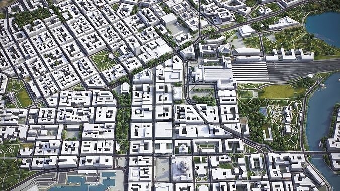 Helsinki Low-poly 3D model 4