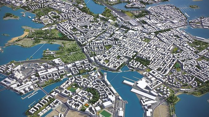 Helsinki Low-poly 3D model 7