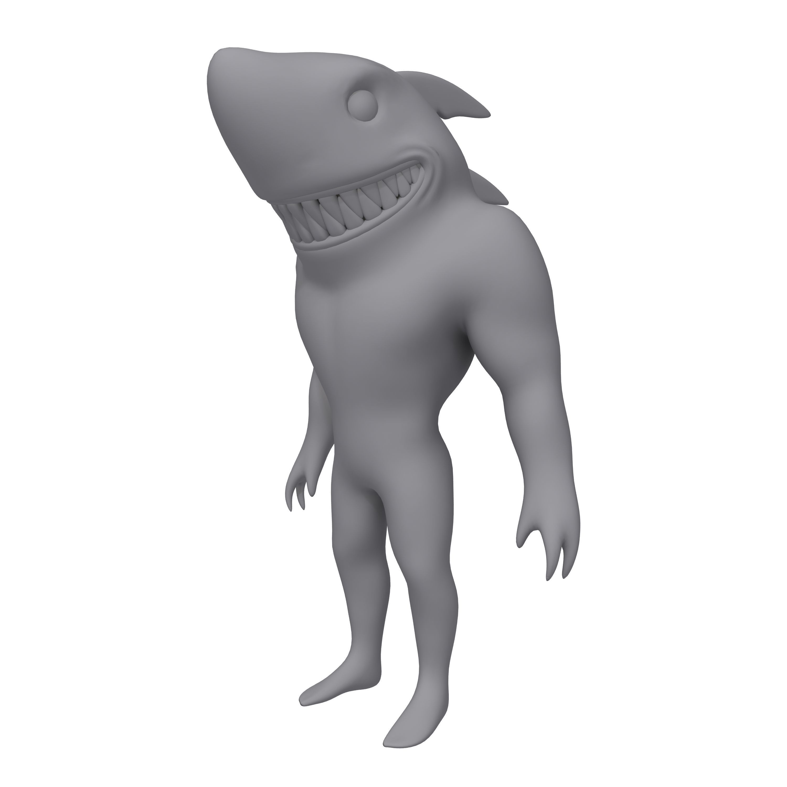 Shark Cartoon 3D model_15
