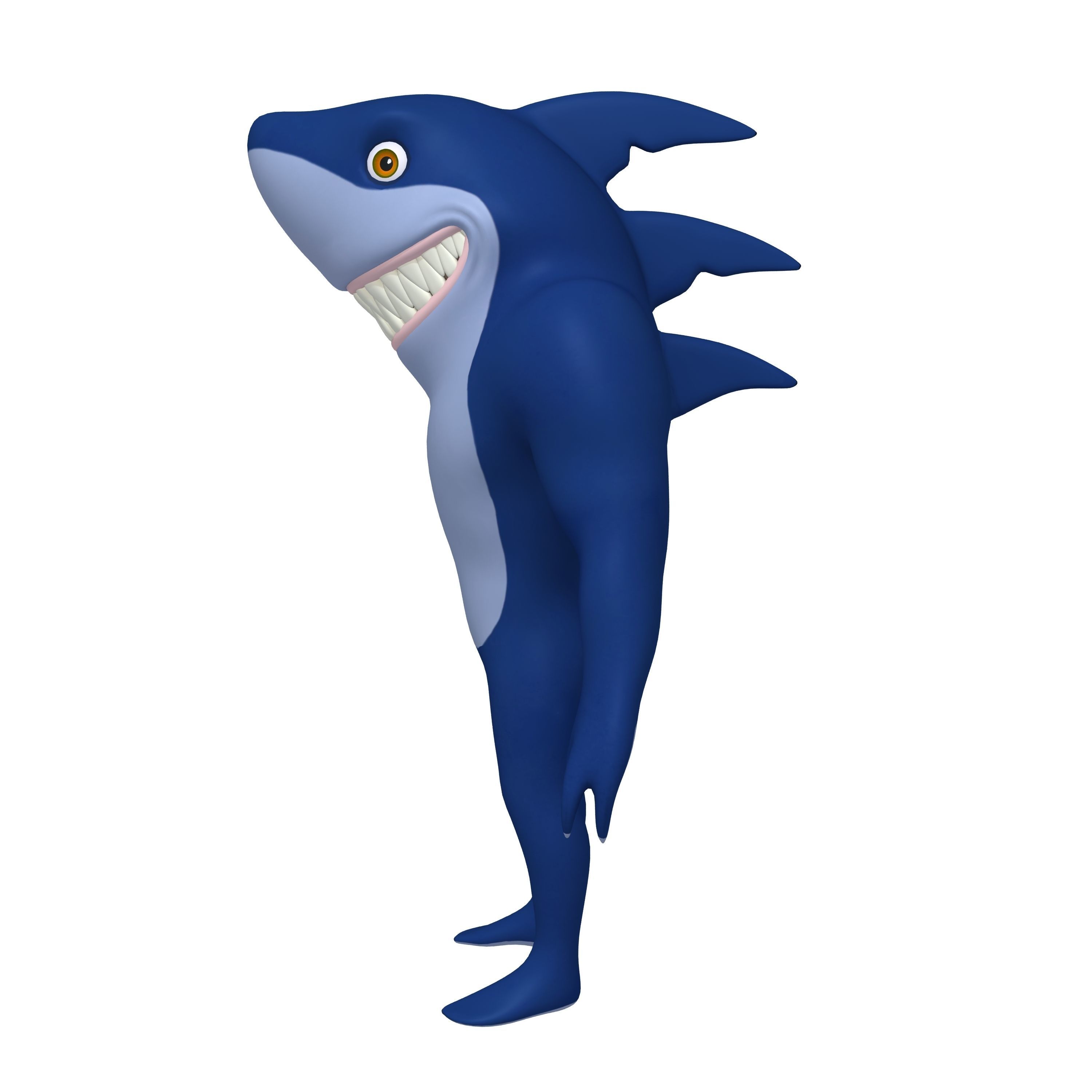 Shark Cartoon 3D model_4