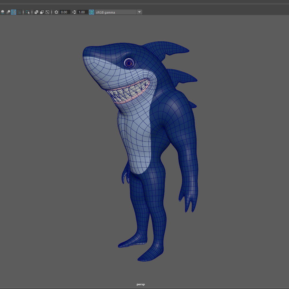 Shark Cartoon 3D model_17