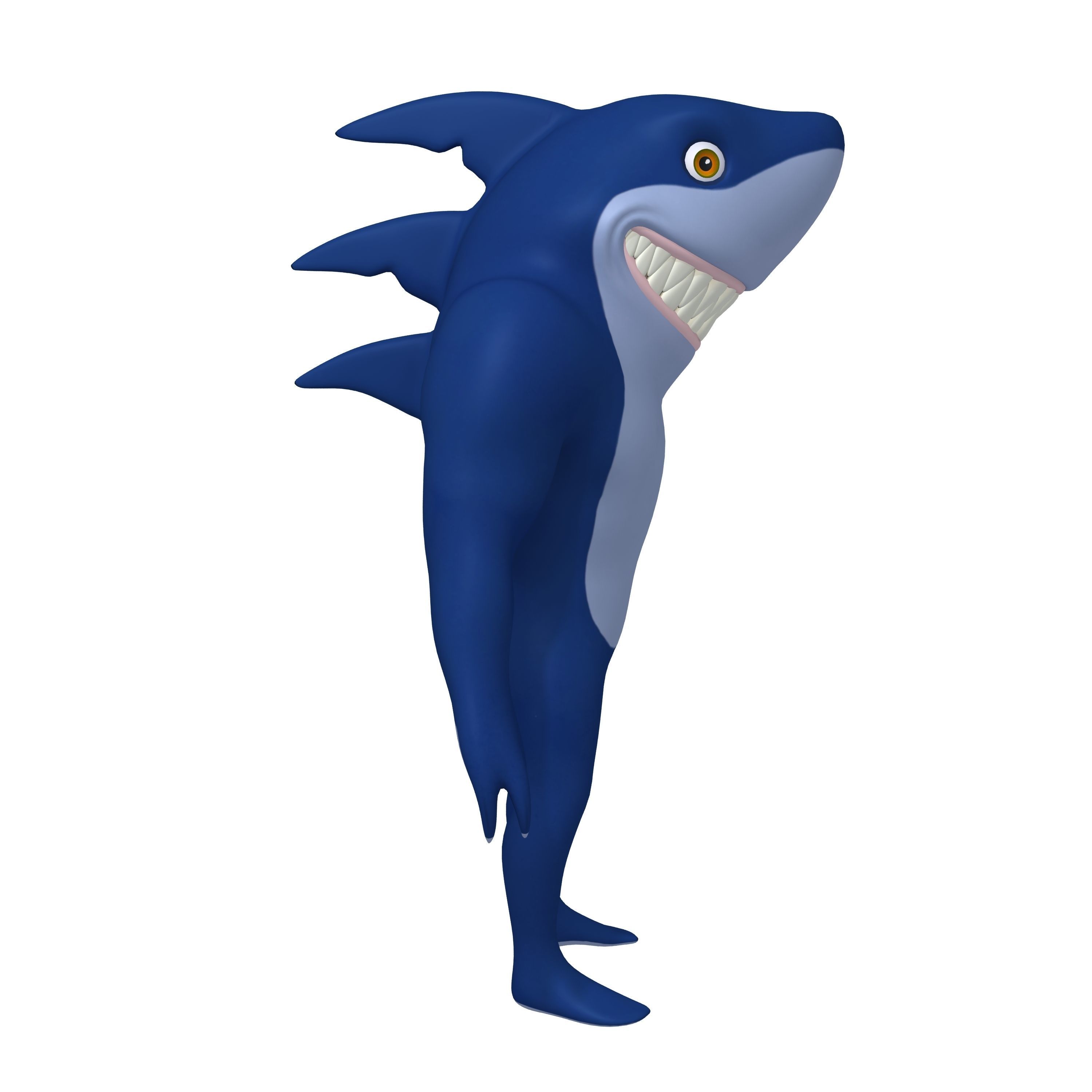 Shark Cartoon 3D model_2