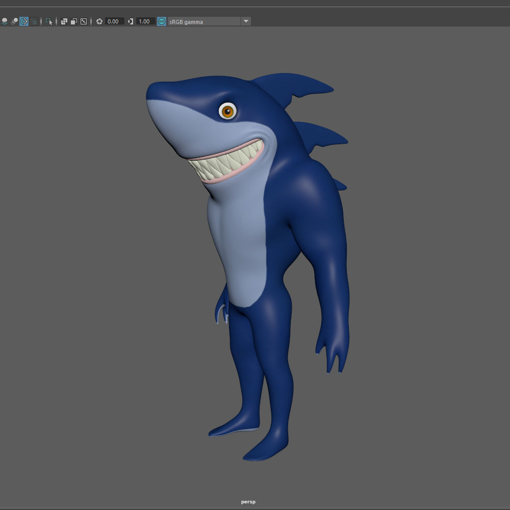 Shark Cartoon 3D model_16