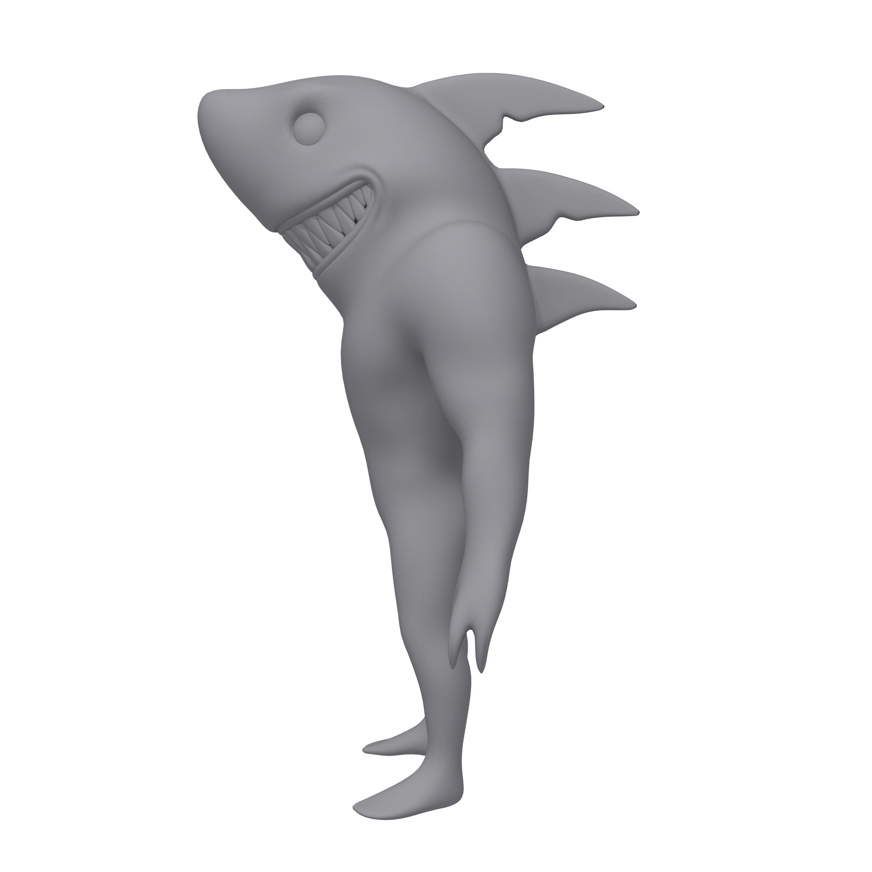 Shark Cartoon 3D model_14