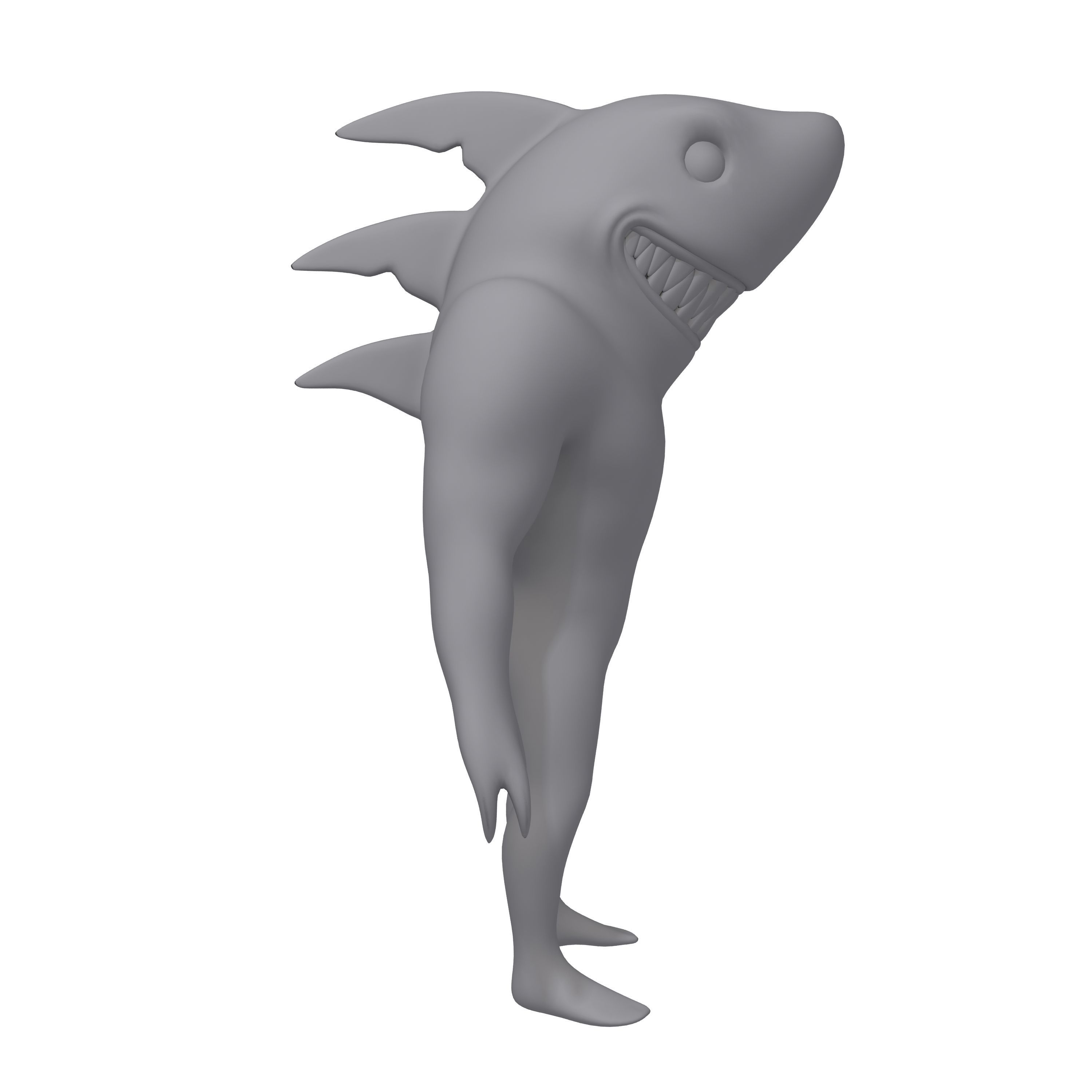 Shark Cartoon 3D model_12
