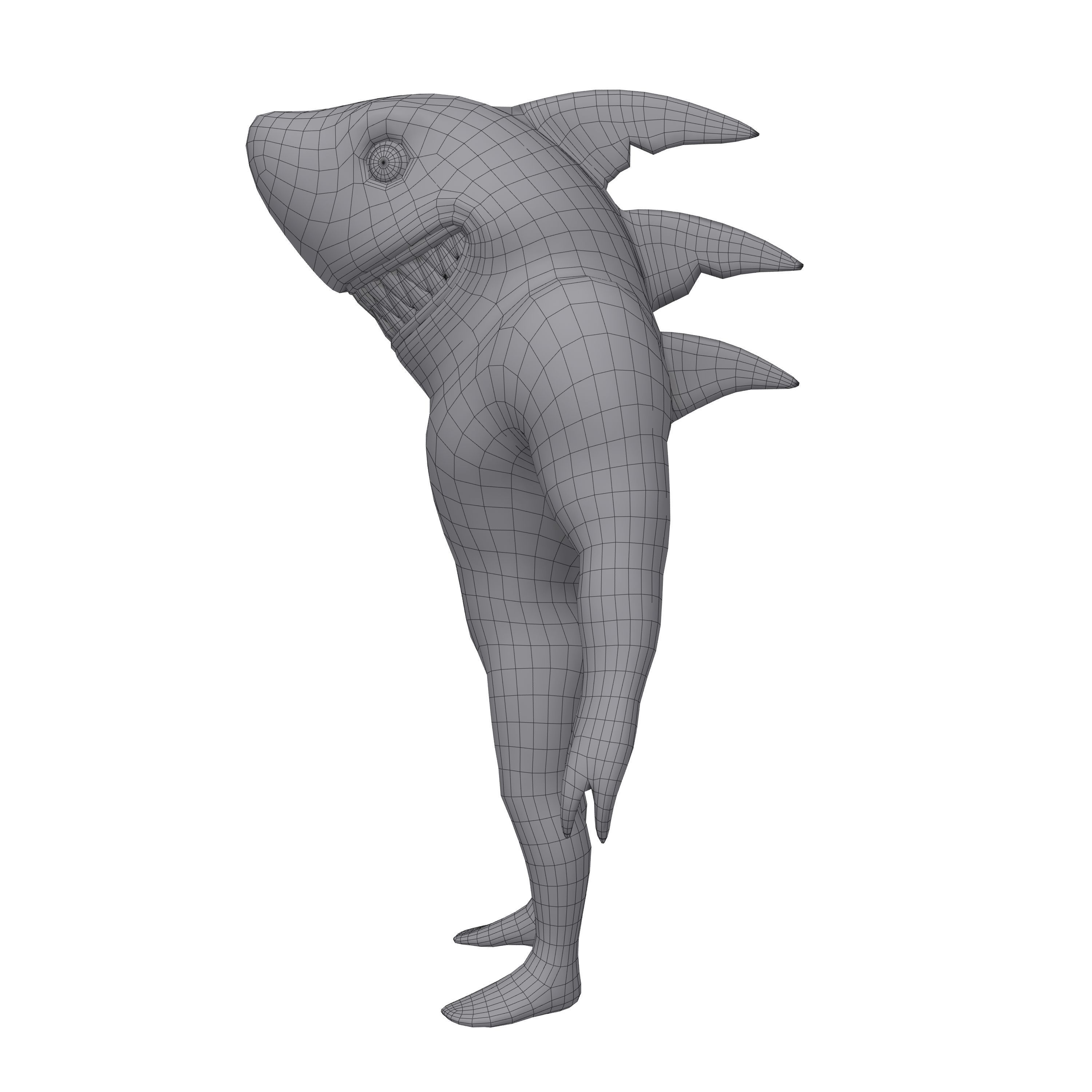 Shark Cartoon 3D model_9