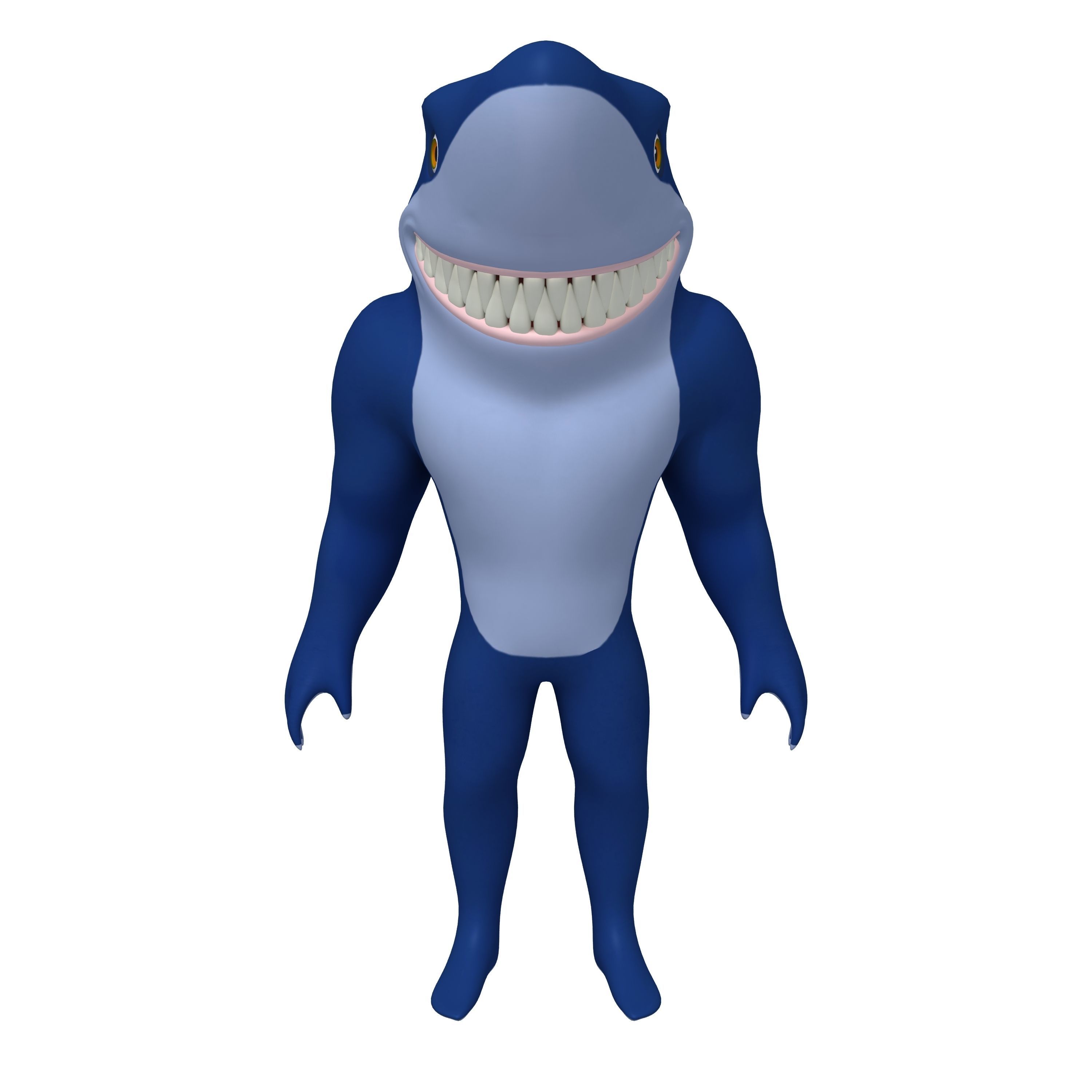 Shark Cartoon 3D model_1
