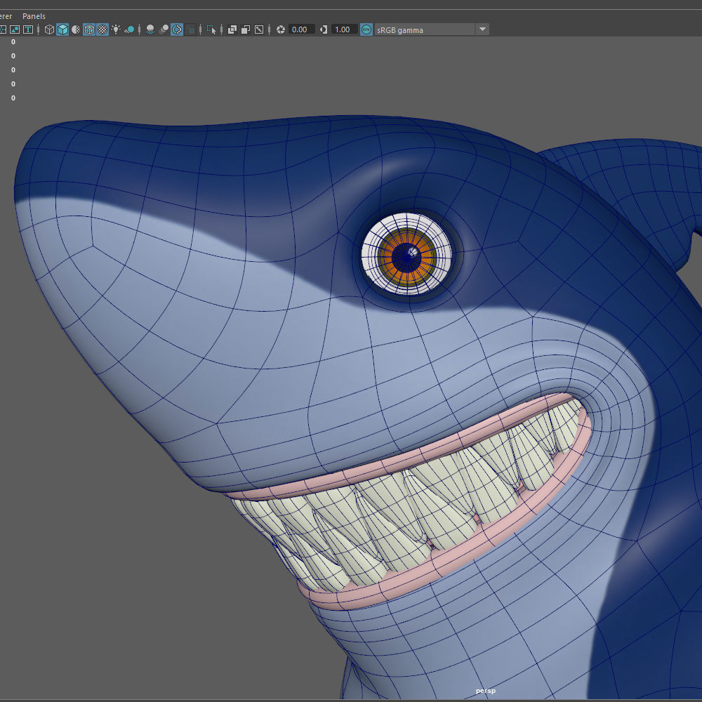 Shark Cartoon 3D model_20
