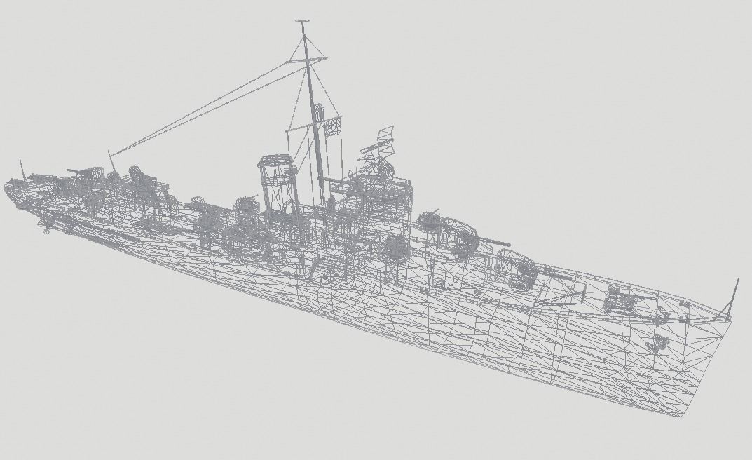 Battleship TP1 Low-poly 3D model_4