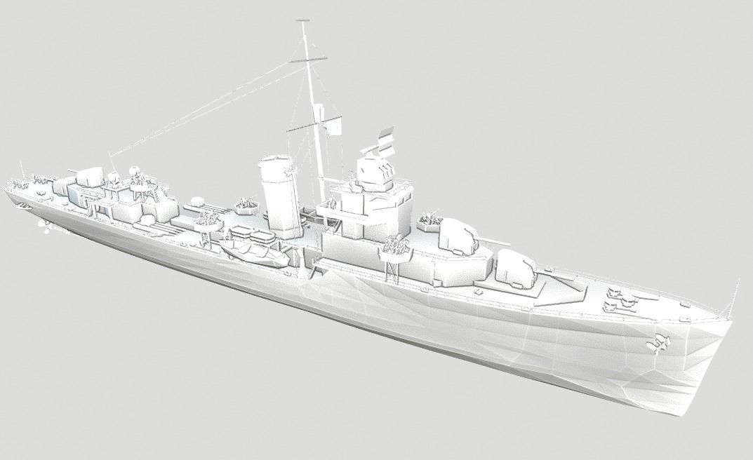 Battleship TP1 Low-poly 3D model_3