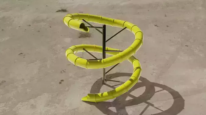 Water Slide Low-poly 3D model