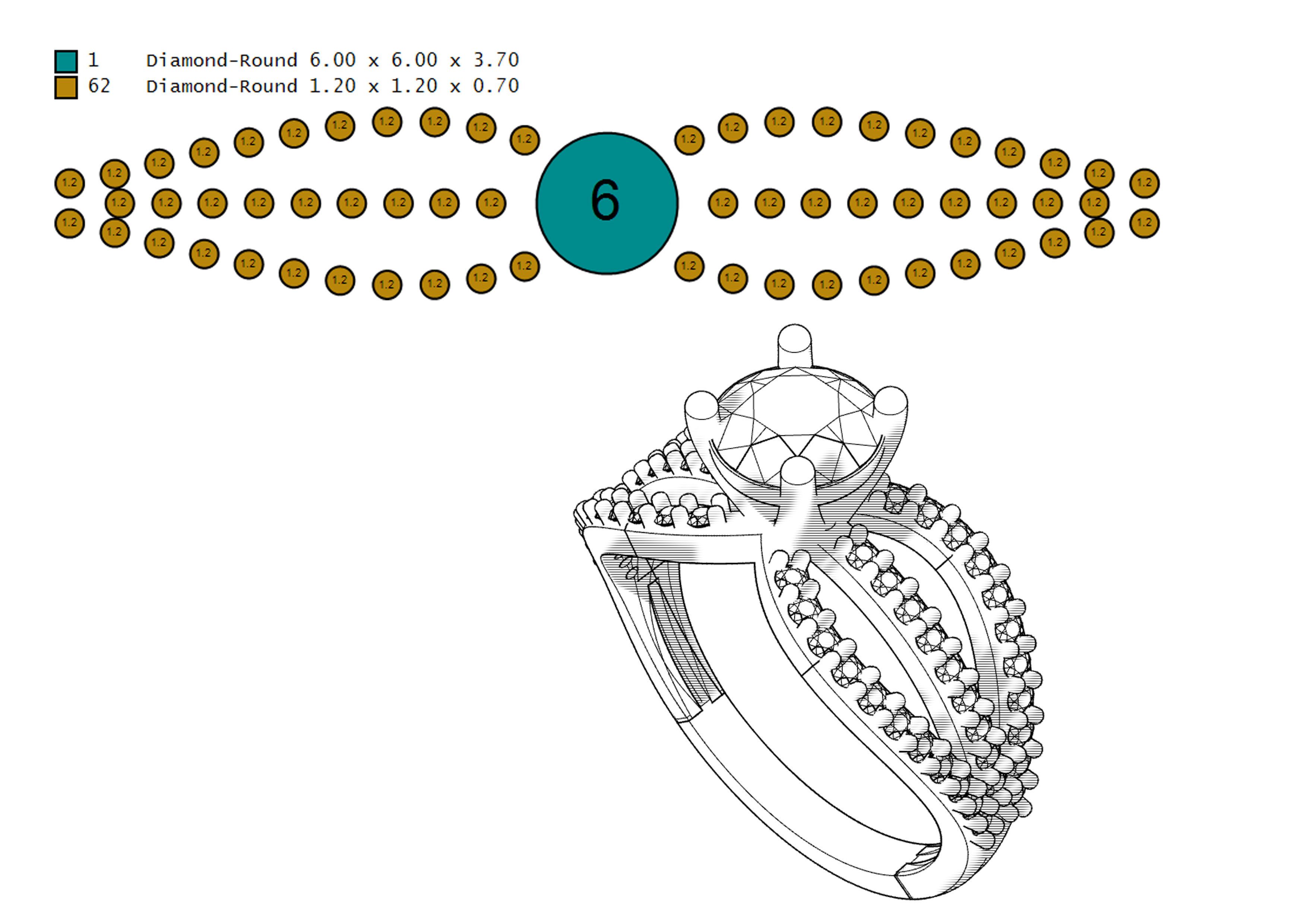 Solitaire Ring 3D print model_9