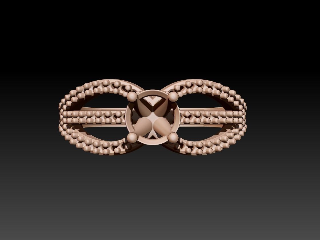 Solitaire Ring 3D print model_5