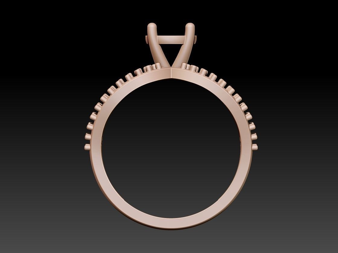Solitaire Ring 3D print model_7