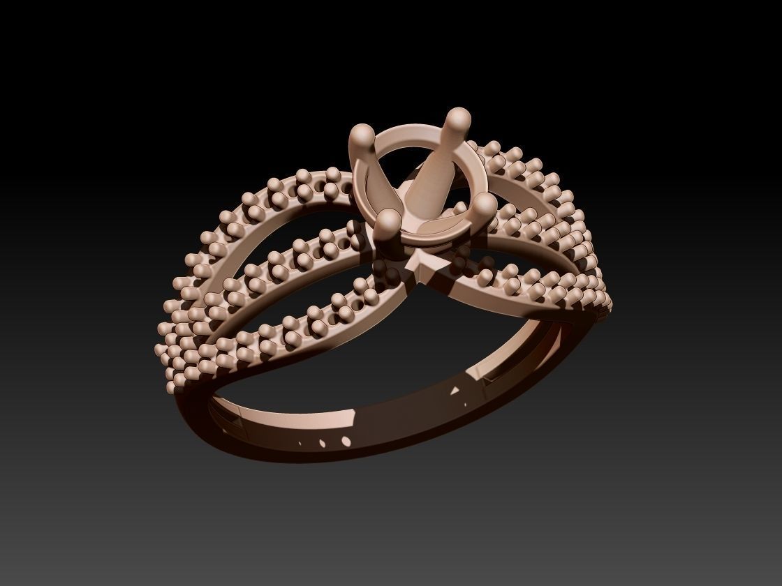Solitaire Ring 3D print model_1